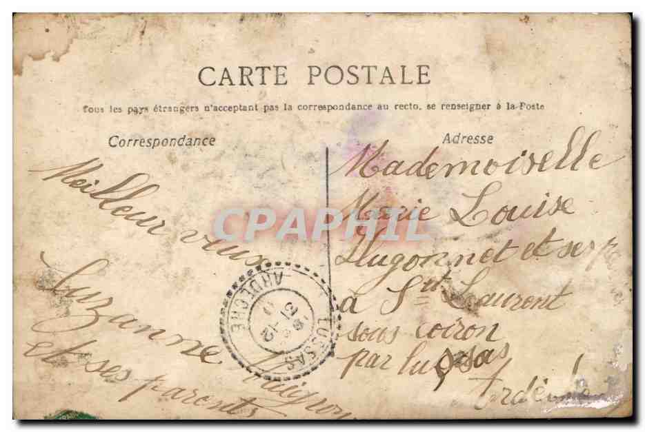 CPA Fantaisie Enfant Un baiser — Rückseite