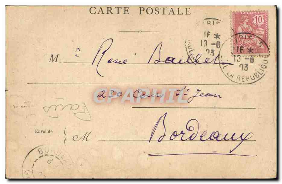 Paris CPA Eugene DElacroix — Verso