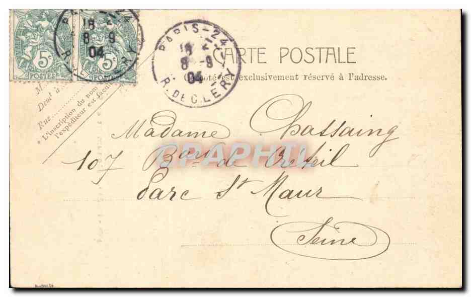 Paris CPA monument de Danton — Rückseite