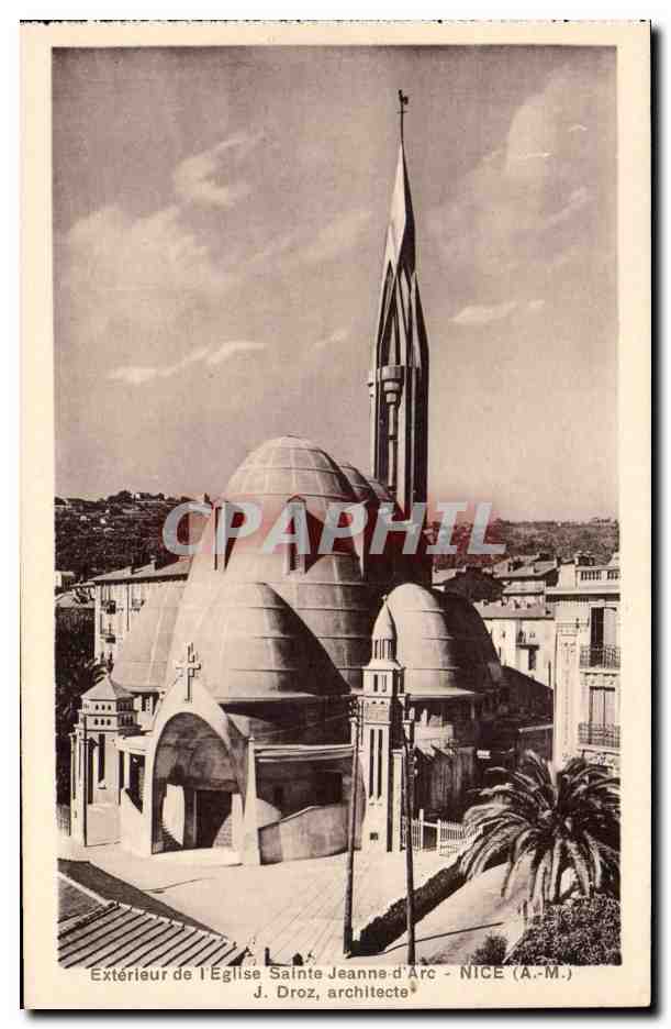 Nice CPA Exterieur de l'eglise Sainte Jeanne d'arc J Droz architecte