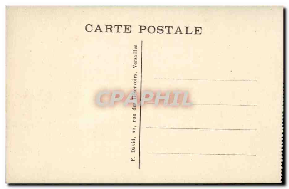Versailles — Le Palais — F. David, 21 rue des Réservoirs — Verso