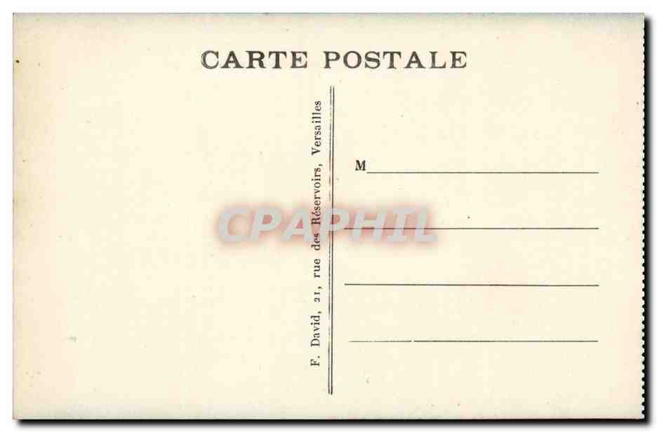Versailles CPA Le chateau Char d'apollon Le tapis vert et le palais — Verso
