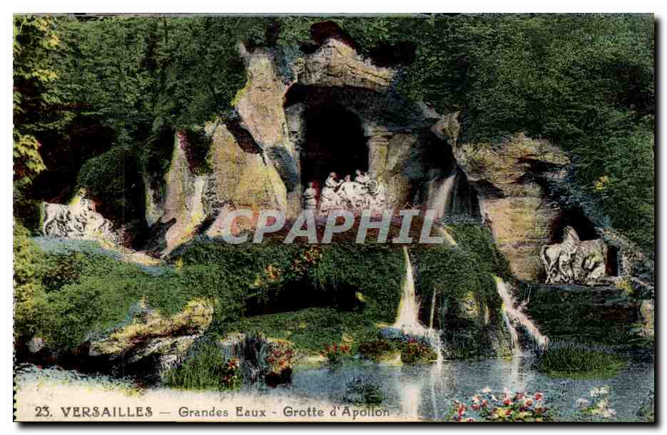 Versailles CPA Le chateau Grandes eaux Grotte d'Apollon
