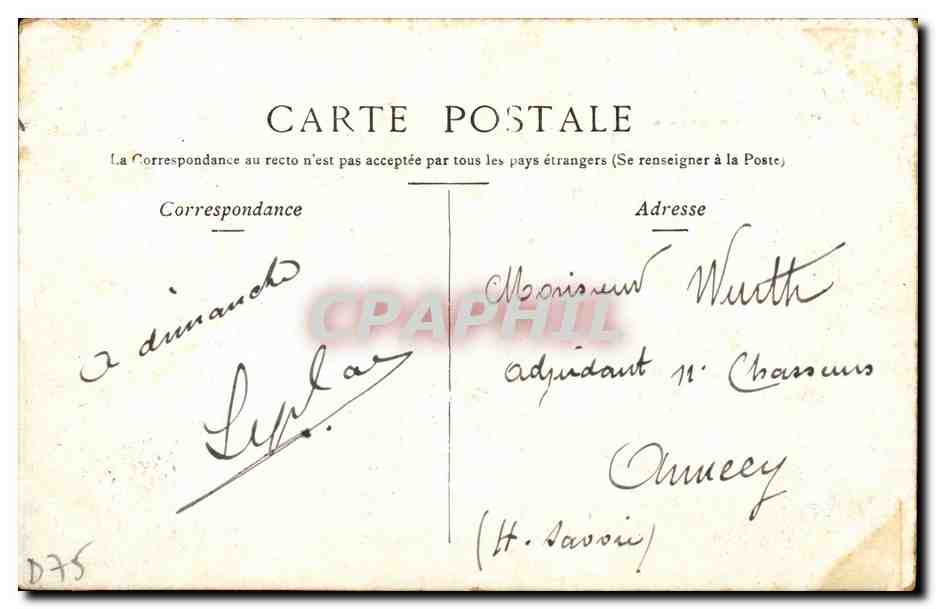 Paris CPA Grand palais — Verso