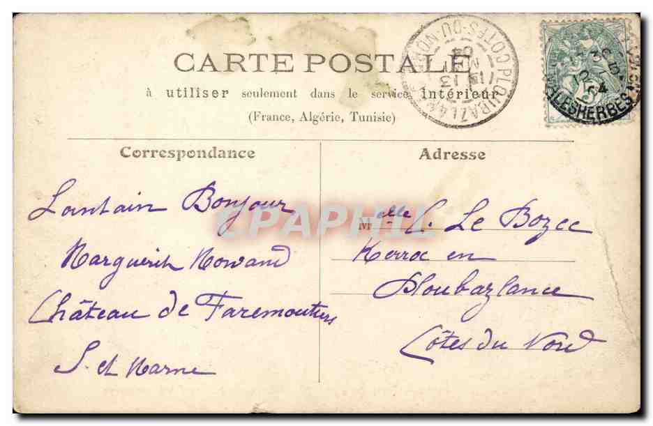 Paris CPA Place des Pyramides et statue de Jeanne d'arc — Verso