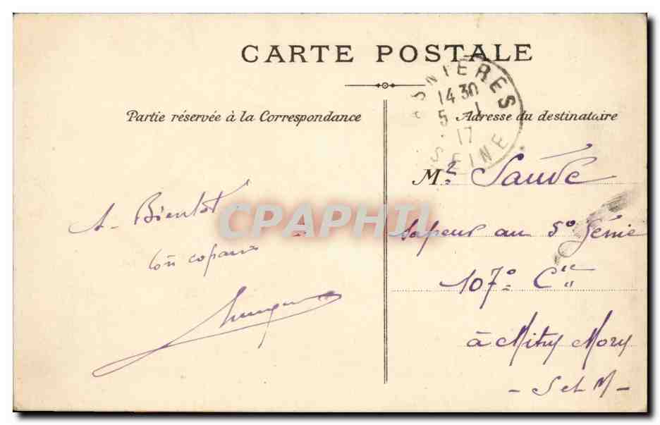 Paris CPA Le pont Alexandre III — Verso