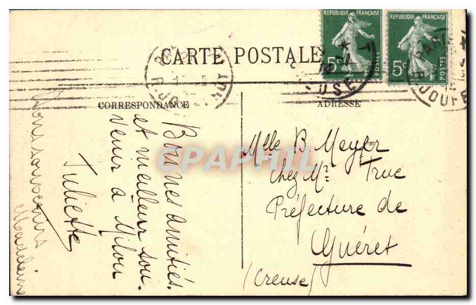 Paris CPA L'hotel de ville et le pont d'Arcole — Verso