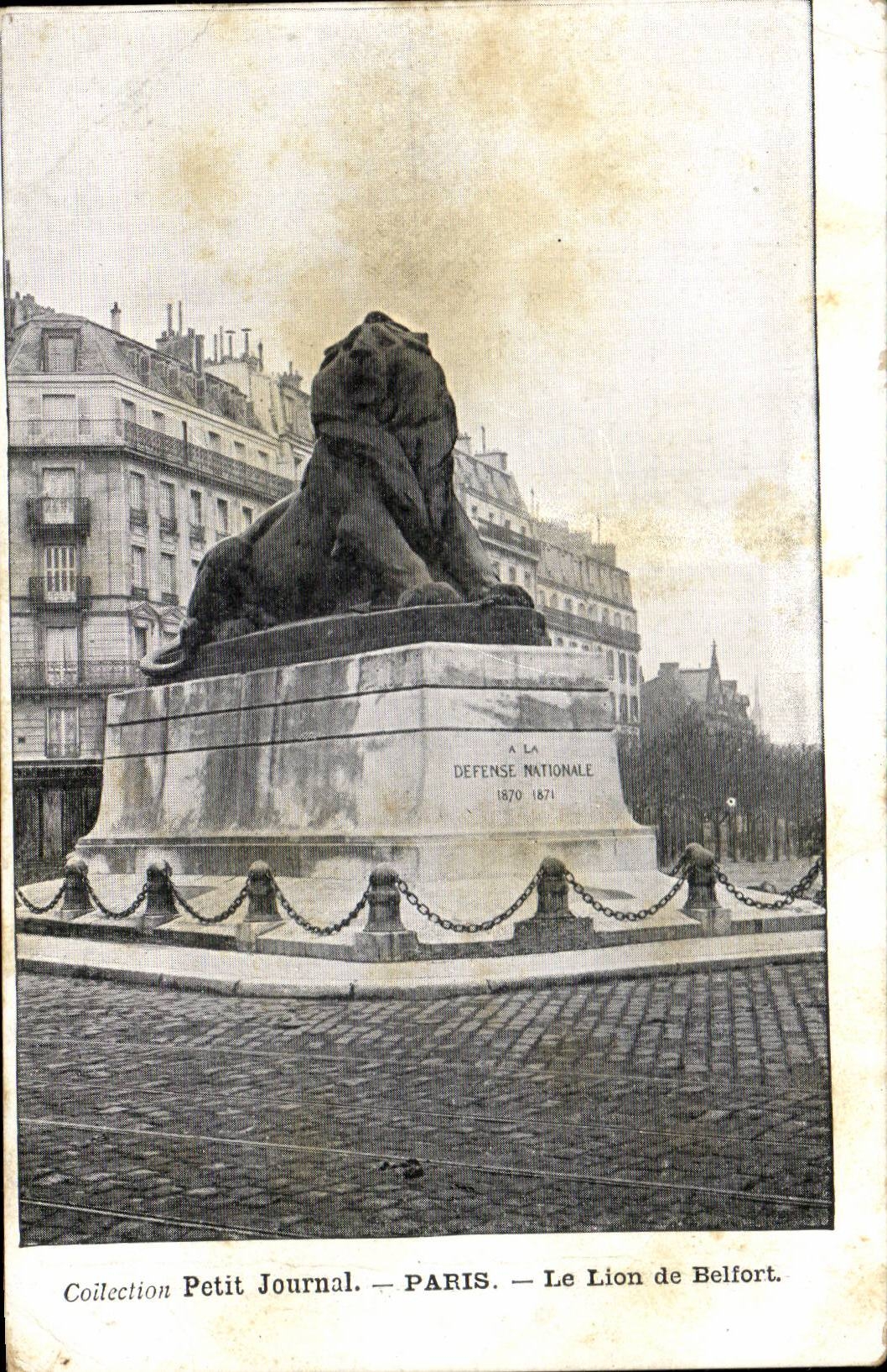 Paris CPA Le lion de Belfort (collection Petit Journal)