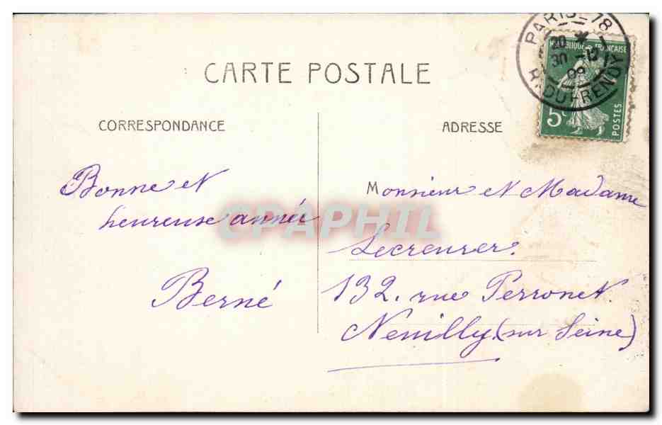 Paris CPA Fondation Thiers 5 rond point Bugeaud — Rückseite