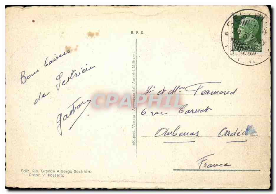 Il Sestriere (m. 2035) - Panorama — Éd. Ris. Granda Albergo Sestriere, Prop. V. Possetto — Reverso