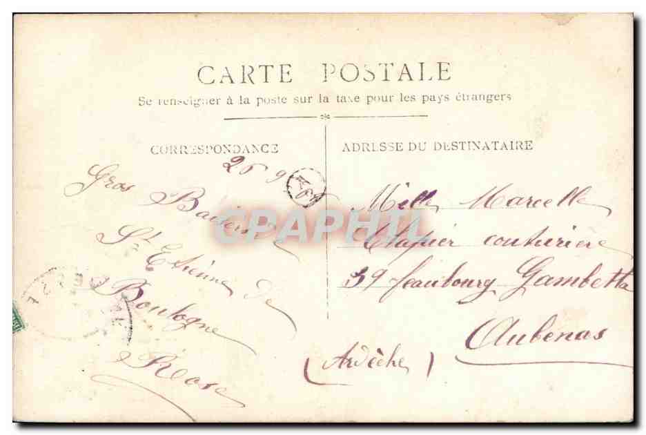 CPA Fantaisie Enfant Chat Chien (dog cat) — Verso