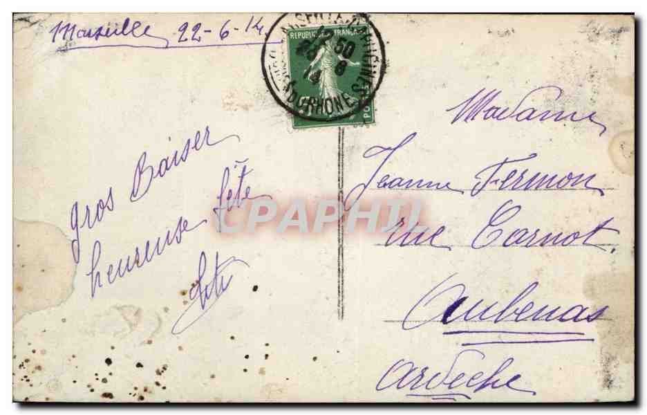 CPA Fantaisie Homme Bonne fete — Rückseite
