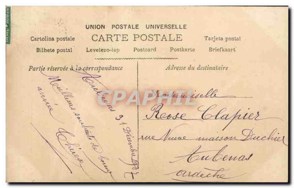 CPA Fantaisie Femme et enfant Bonne annee — Rückseite