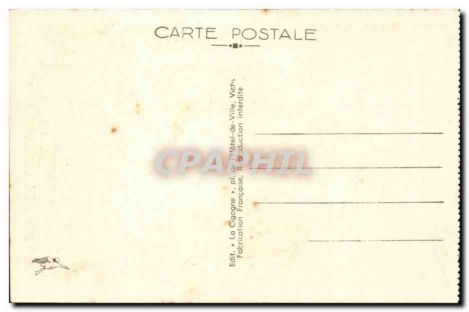 Vichy CPA Source Chomel TEmperature 43 degres — Rückseite