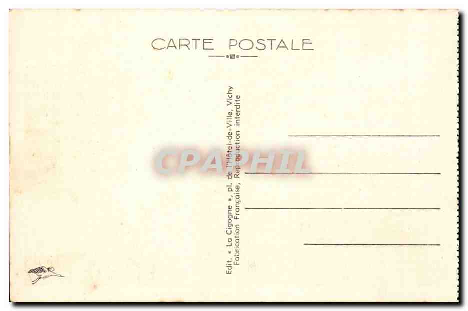 Vichy CPA Hotel de ville — Verso
