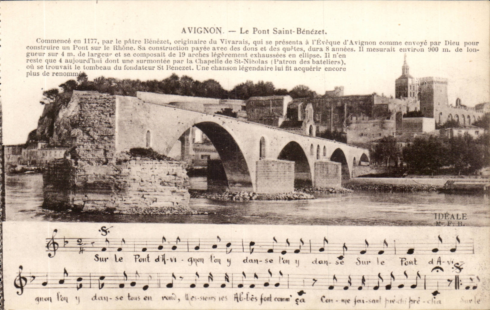 Avignon CPA Le pont Saint Benezet 