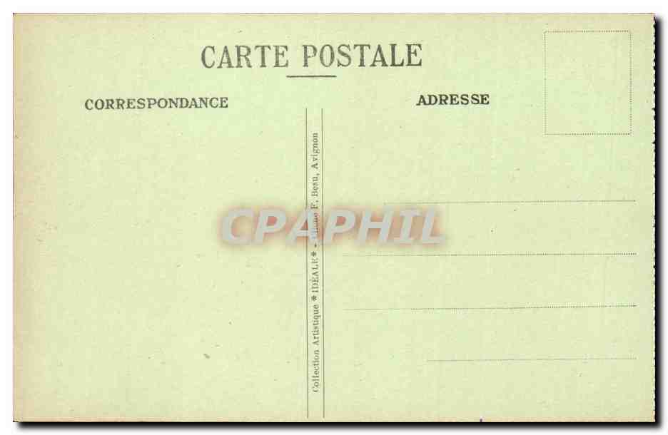 Avignon — Place de l'Horloge — La Mairie, Le Théâtre et Monument du Centenaire — Éditeur IDEALE M.F.B. — Verso