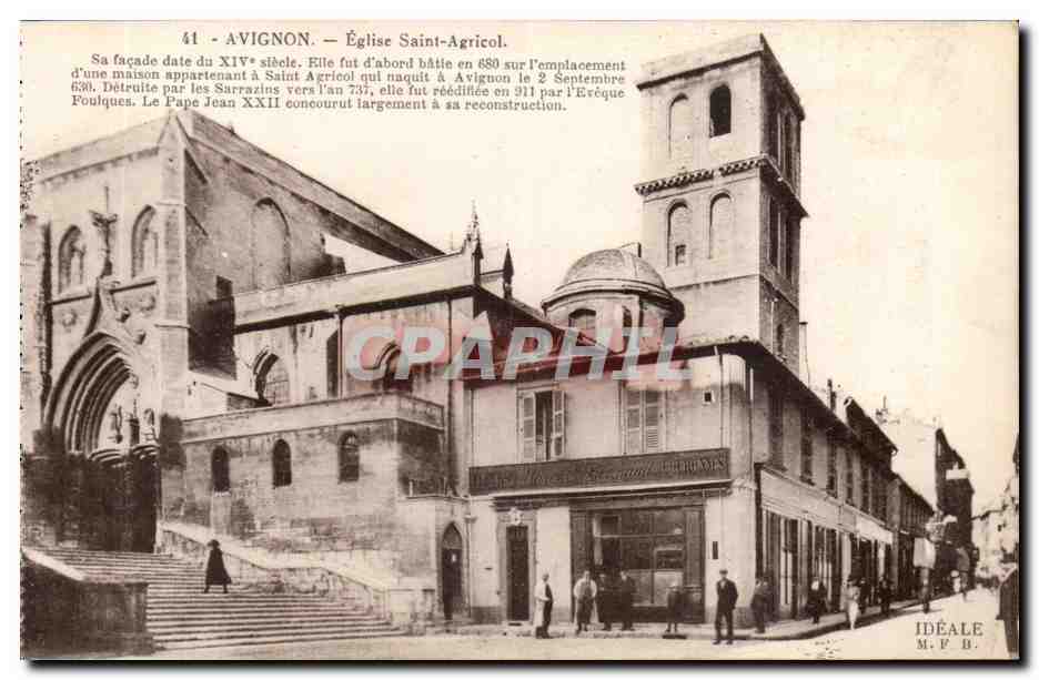 Avignon CPA Eglise Saint Agricol