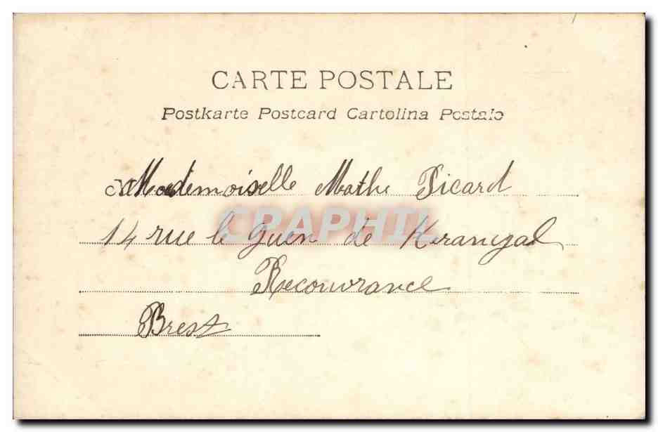 Jeune femme en robe blanche tenant un bouquet — EUREUSE FÊTE — Henri Diamant, n° 107 — Verso