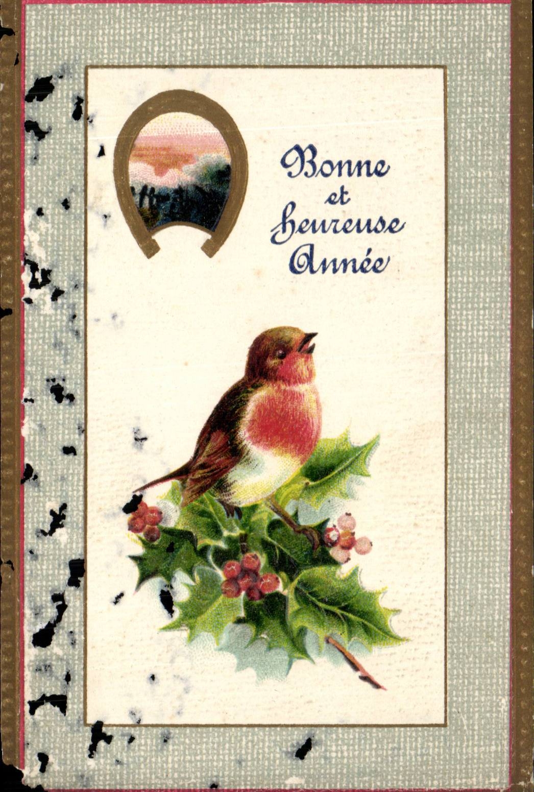 CPA Fantaisie Bonne et heureuse Anne Oiseau