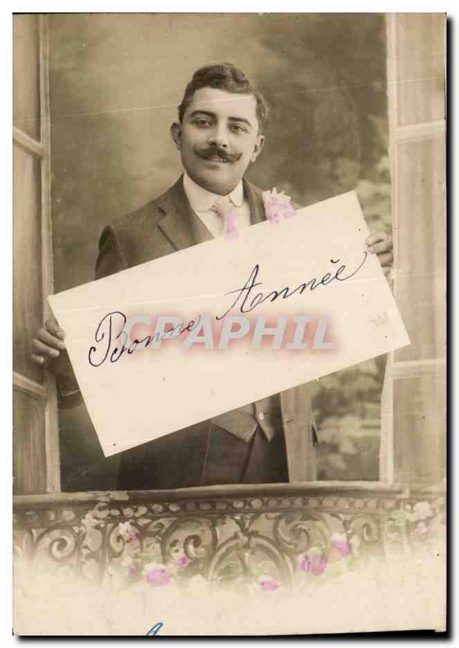 CPA Fantaisie Homme bonne annee