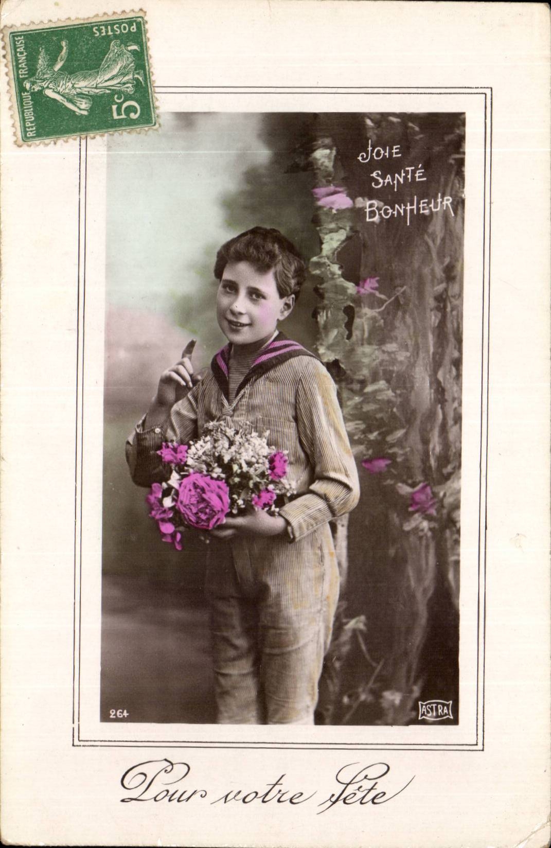 CPA Fantaisie Enfant Joie SAnte bonheur Pour votre fete