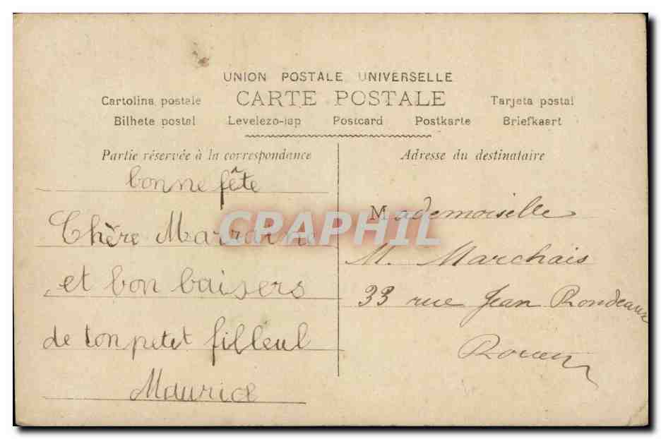 CPA Fantaisie Enfant Joie SAnte bonheur Pour votre fete — Rückseite