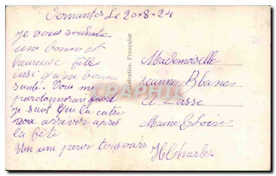 Couple — Bonne Fête — Bonne Fête 896, éditeur RC — Reverso