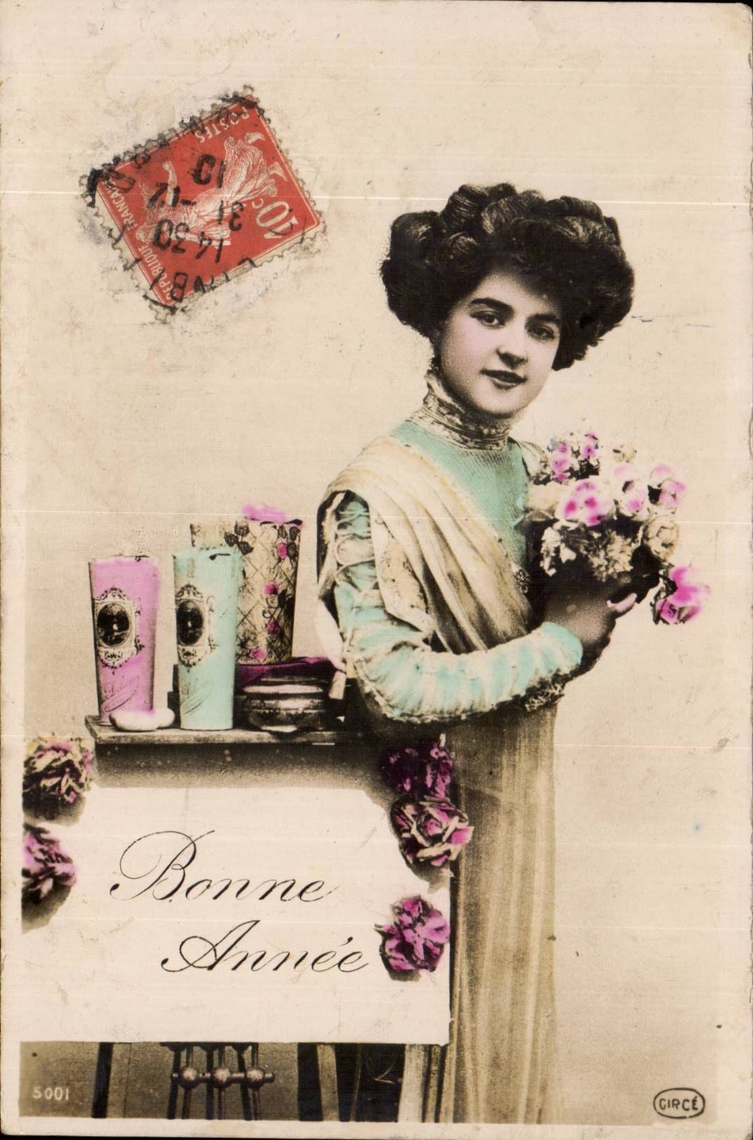 CPA Fantaisie Femme Bonne annee