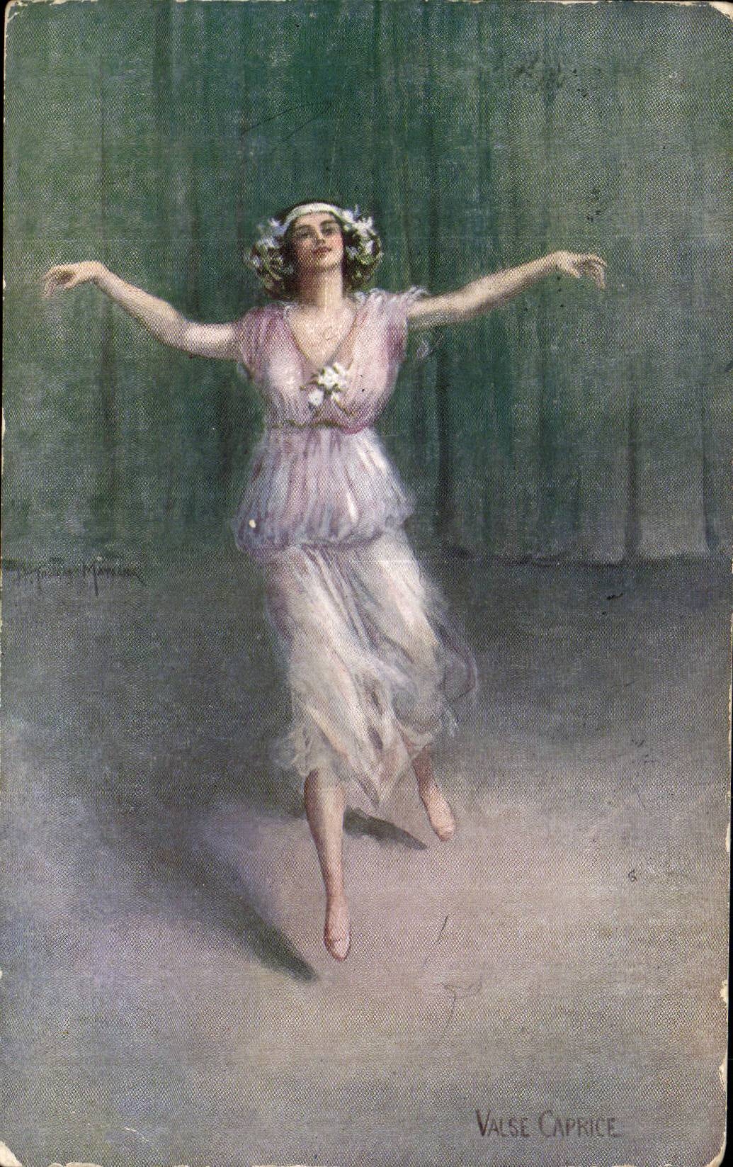 CPA Fantaisie Femme danseuse Valse caprice Vienne 