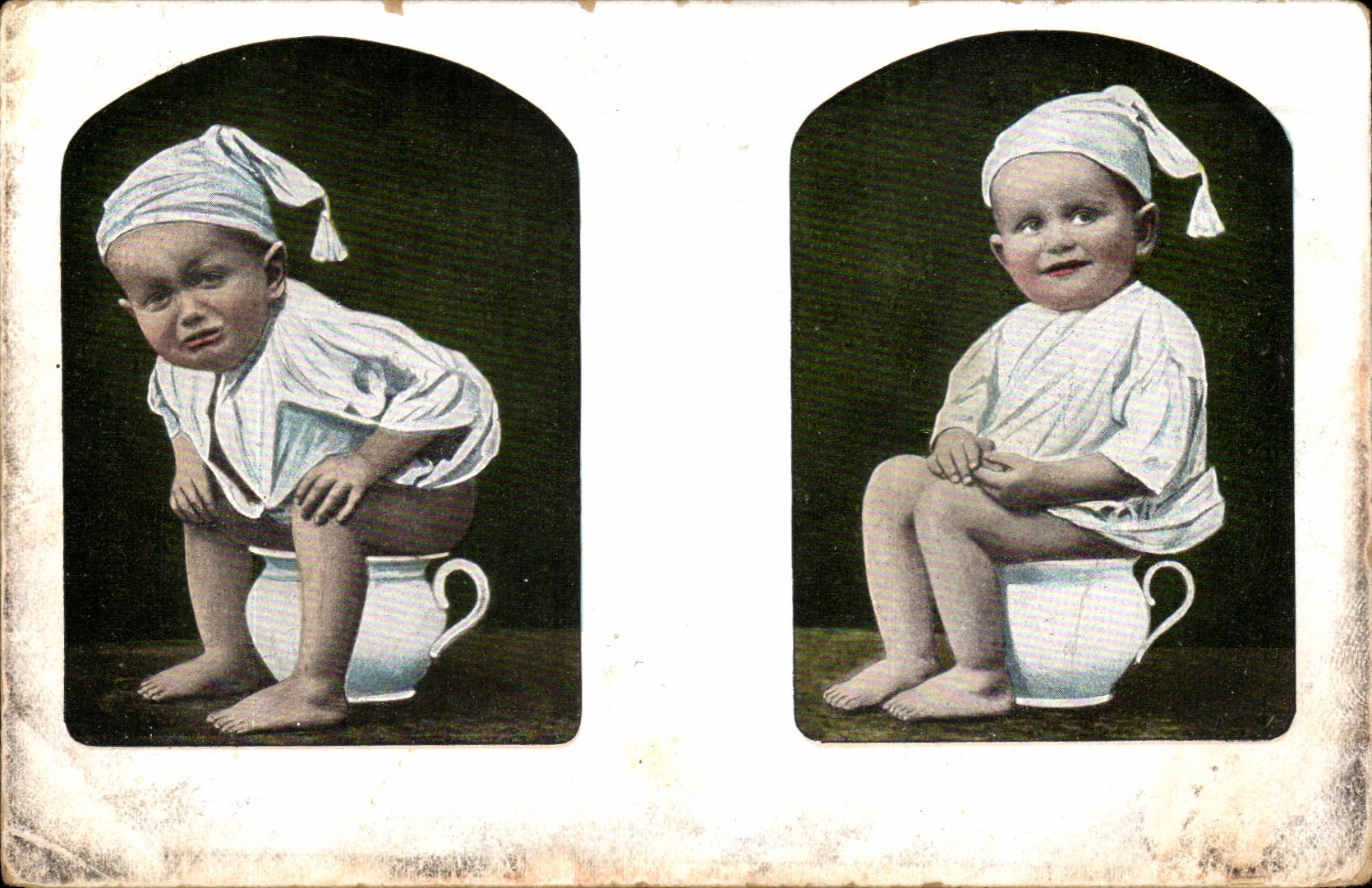 CPA Fantaisie Enfant au pot 