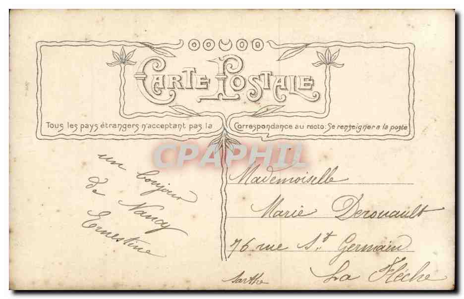 Dos mujeres en traje — Stances de Paul Déroulède — SABAC Fot. 3816 — Reverso
