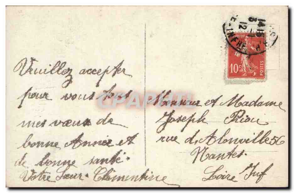 Paar — Frohe Neujahr — Graphphil n°658 — Rückseite