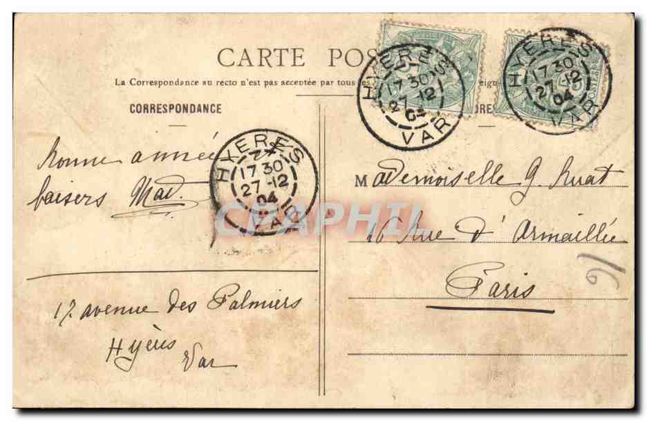 Sujet symbolique de l'année 1905 — Photographe A. Benement & Cie, Paris — Reverso