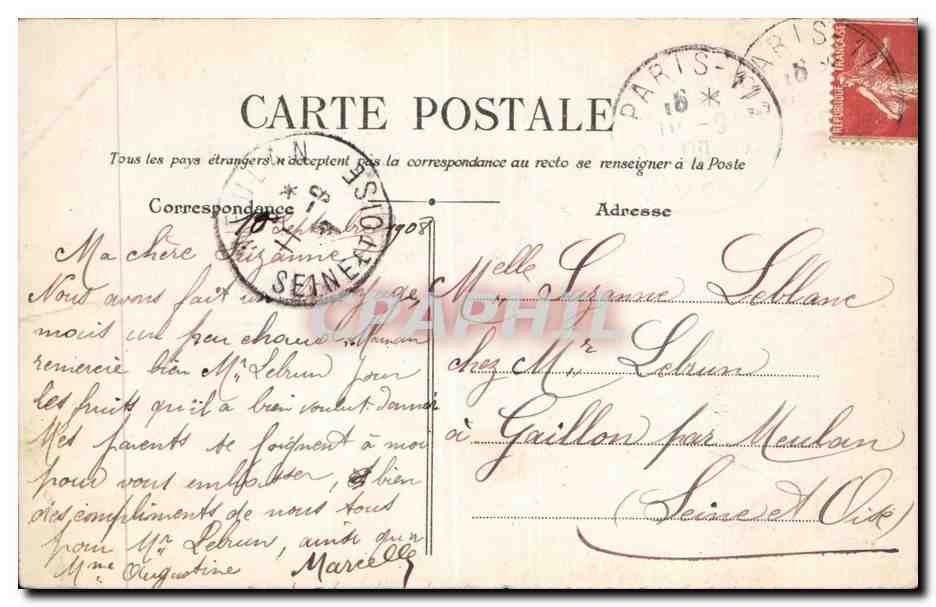 Paris CPA Rue Saint Lazare (autobus) — Rückseite