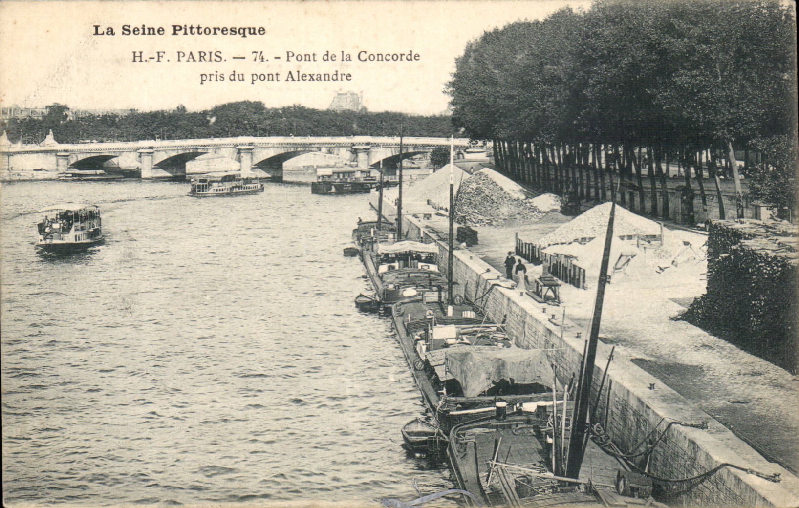 Die Seine pittoresk — Pont de la Concorde — H.-F. PARIS — 74. — Preis des Alexandre-Brücke