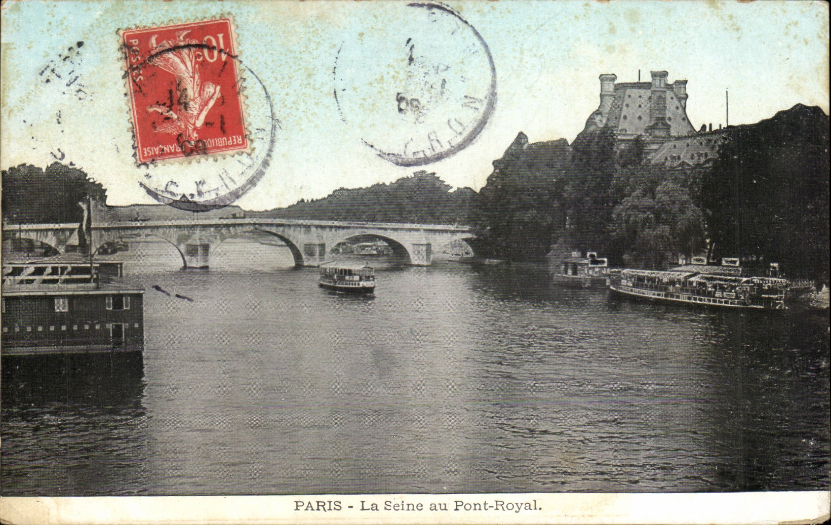 Paris CPA La Seine au Pont Royal