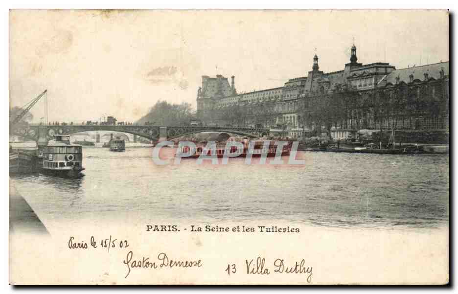 Paris CPA La Seine et les Tuileries