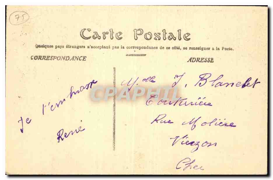 Paris CPA Notre Dame — Verso