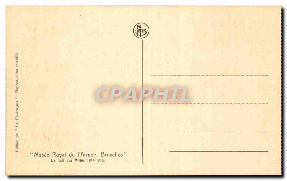 Belgie Belgique Musee royal de l'armee Bruxelles La salle des trophees 1914 1918 (militaria) — Rückseite