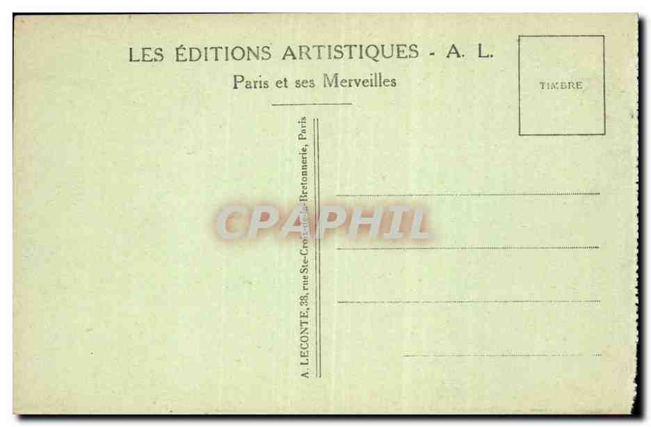 Paris CPA Funiculaire et basilique du Sacre Coeur de Montmartre — Rückseite