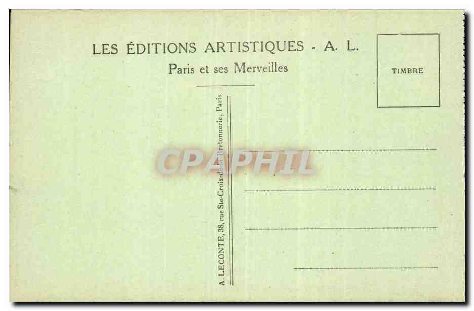 Paris CPA Le Pantheon — Verso