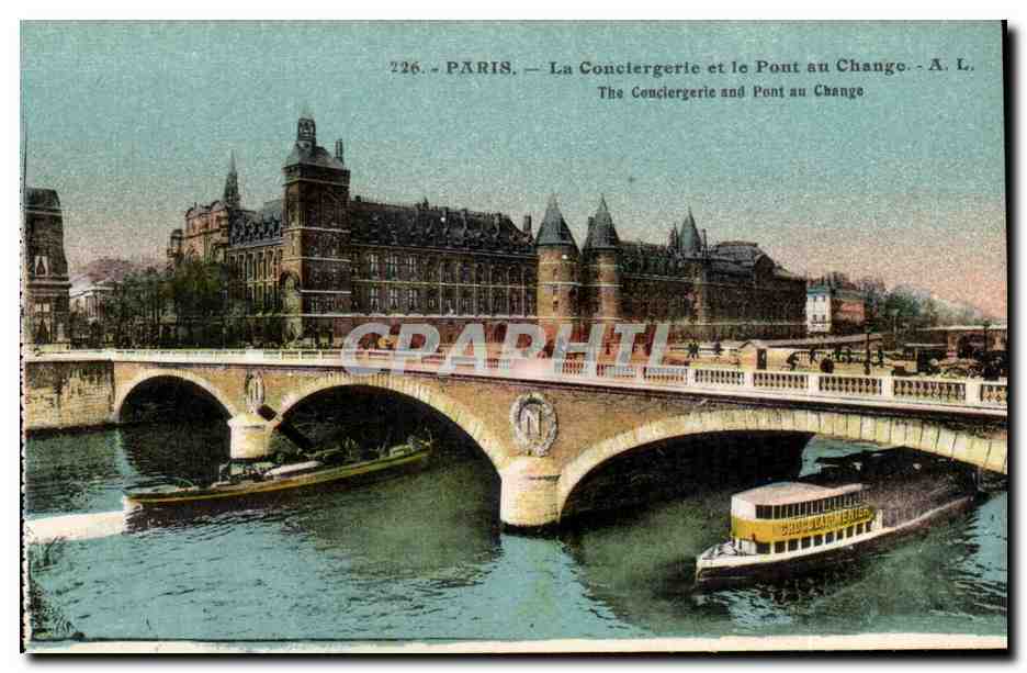 Paris CPA La conciergerie et le pont au change 