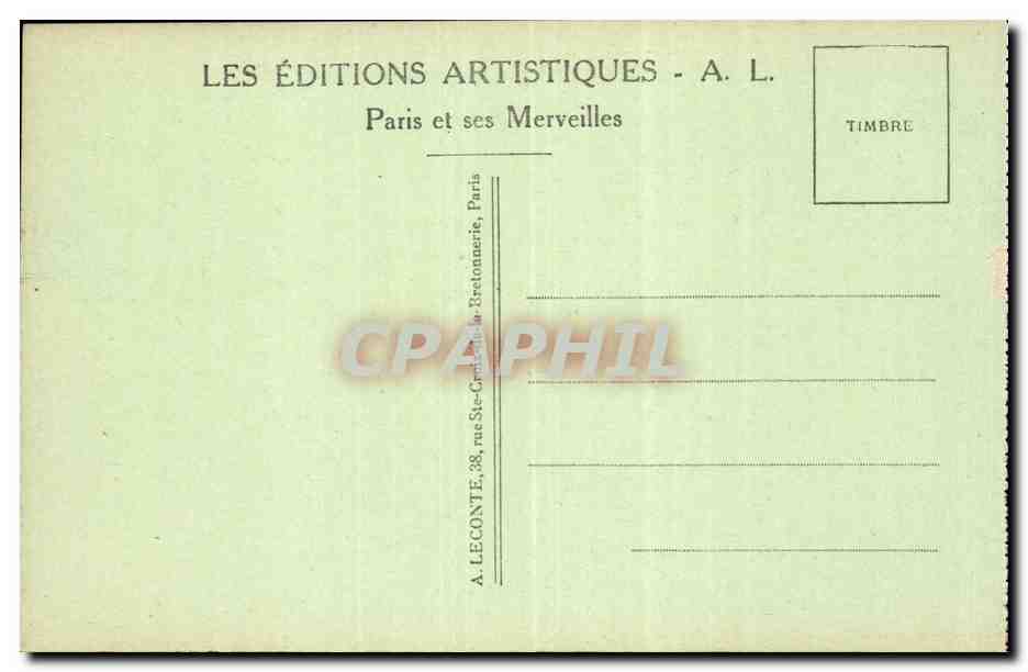 Paris CPA La conciergerie et le pont au change  — Rückseite