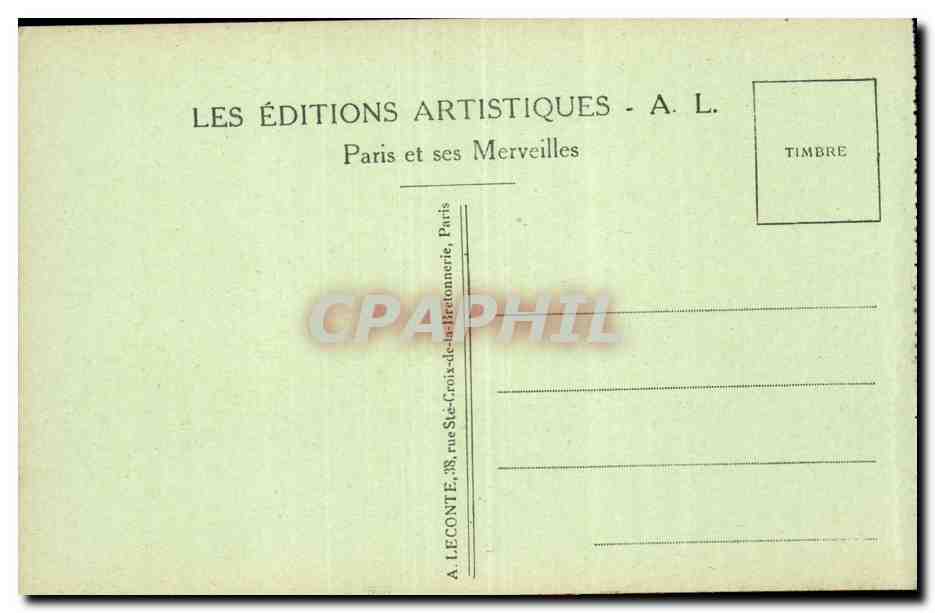 Paris CPA L'arc de triomphe et la tombe du soldat inconnu — Verso