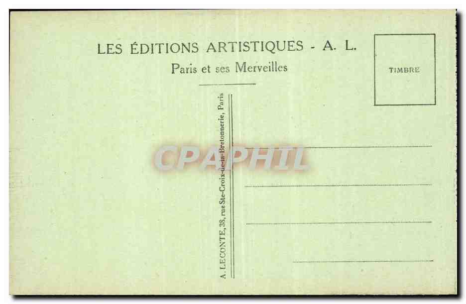 Paris CPA Notre DAme La facade — Rückseite