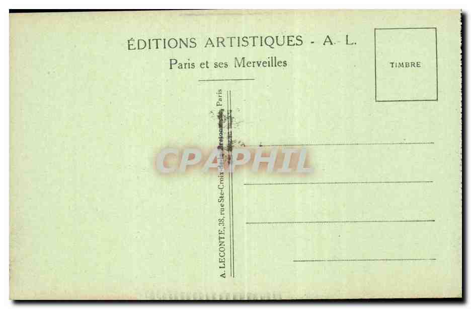 Paris CPA L'hotel de ville et le pont d'arcole — Rückseite