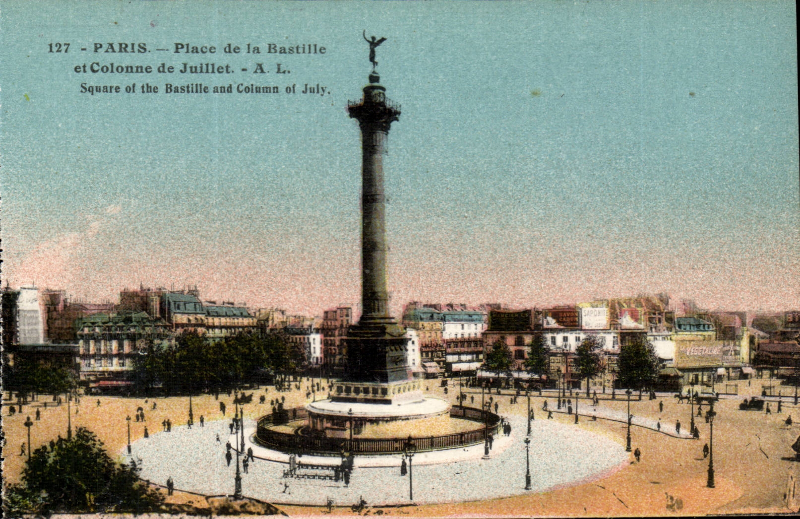 Paris CPA Place de la Bastille et colonne de juillet