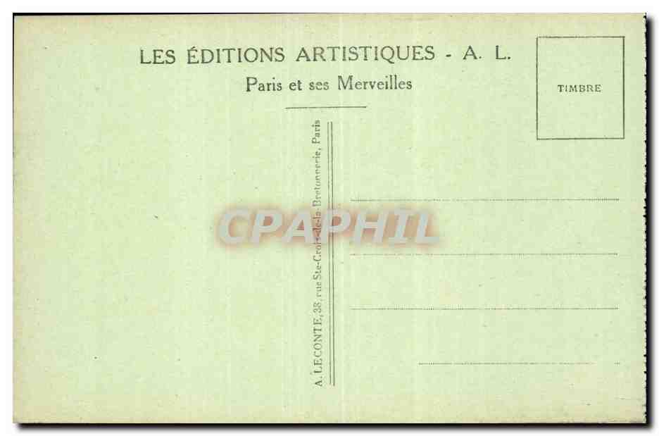 Paris CPA Place de la Bastille et colonne de juillet — Rückseite
