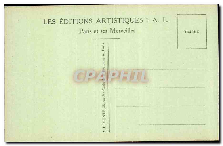 Paris CPA Le Trocadero et le pont d'Iena — Verso